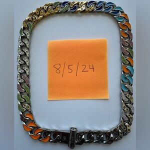 Louis Vuitton Soapy Cuban Link Gold Silver Crystal Virgil Abloh Chain Necklace